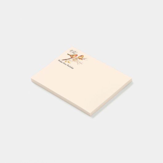 Post-it® Custom Name Fun Sparrow Bird Nature Art (Incliné)