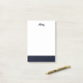 Post-it® Custom navy blue white personalized preppy stylish (Sur un bureau)