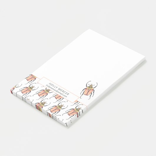 Post-it® Custom Pink Beetles Mom Coordonnées (Incliné)