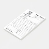 Post-it® Custom Printable Form & Business Logo Invoice Pad (Incliné)