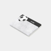 Post-it® custom soccer ball post it note black and white (Incliné)