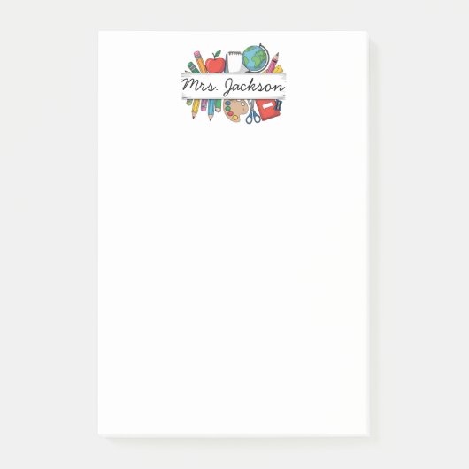 Post-it® Custom Teacher Name Back to School (Devant)