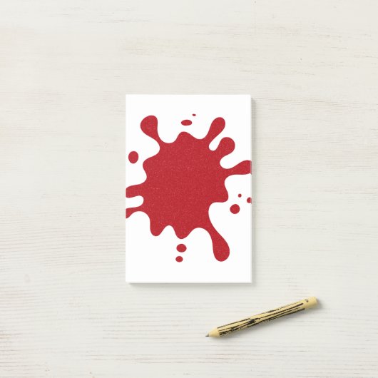 Post-it® Custom Tomato Red Paint Splash Post-It Notes (Sur un bureau)