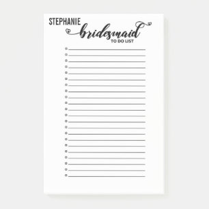 Post-it® Customisé Bridesmaid À Faire Liste Mariage À Faire