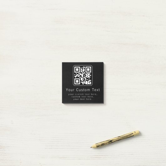 Post-it® Customizable QR Code & Editable Text Template (Sur un bureau)