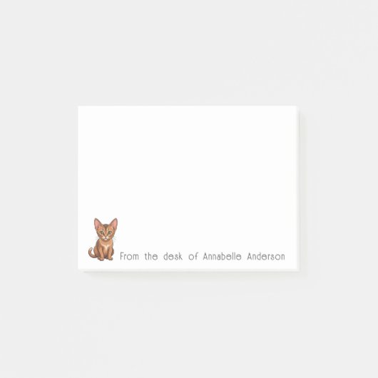 Post-it® Cute Abyssinian Chat Personnaliser les notes (Devant)
