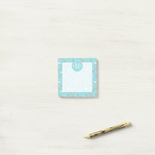 Post-it® Cute Alpaca Llama Cactus Motif (Sur un bureau)