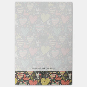 Post-it® Cute amour lapins motif avec le coeur