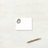 Post-it® Cute Aquarelle Chouette Oiseau Art de la nature (Sur un bureau)