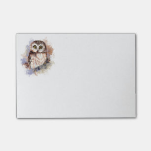 Post-it® Cute Aquarelle Chouette Oiseau Art de la nature