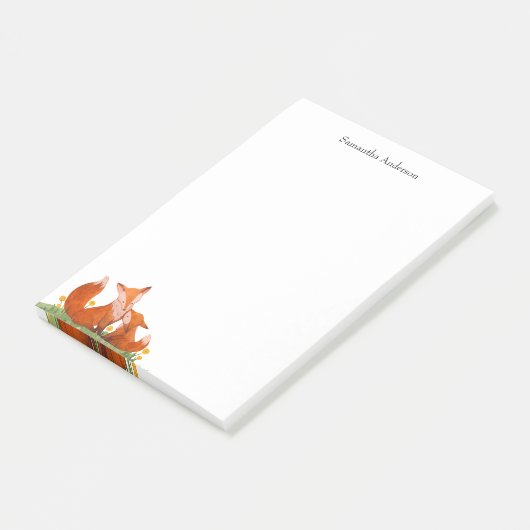 Post-it® Cute Aquarelle renard (Incliné)