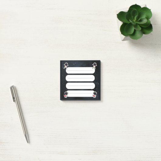 Post-it® Cute Astronaut Space 4 Sections Checklist Post it (Bureau)