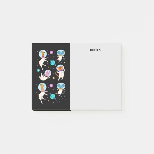 Post-it® Cute astronaute Animaux flottant dans l'espace (Devant)