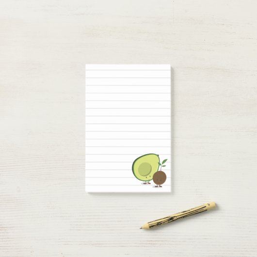 Post-it® Cute Avocado Linked Food (Sur un bureau)