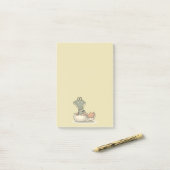 Post-it® Cute Baby Alligator Cartoon Hatching from Eggshell (Sur un bureau)