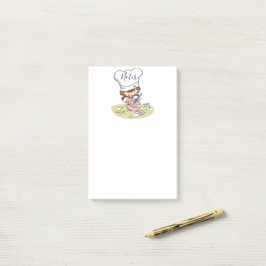 Post-it® Cute Baker (Sur un bureau)