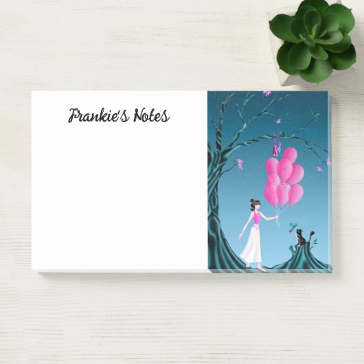 Post-it® Cute Ballerina & Cat Night Sky (Bureau)