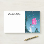 Post-it® Cute Ballerina & Cat Night Sky (Sur un bureau)