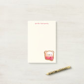 Post-it® Cute Bear Face (Sur un bureau)