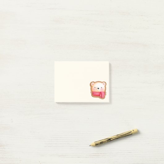 Post-it® Cute Bear Face (Sur un bureau)