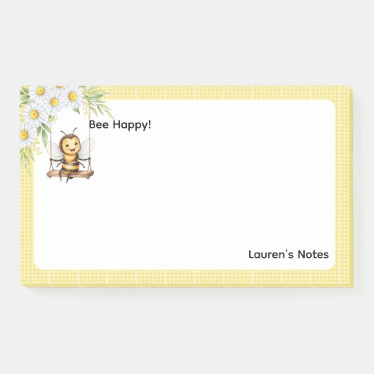Post-it® Cute "Bee happy" Pesonalized (Devant)