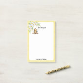 Post-it® Cute "Bee happy" Pesonalized (Sur un bureau)
