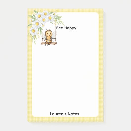 Post-it® Cute "Bee happy" Pesonalized (Devant)