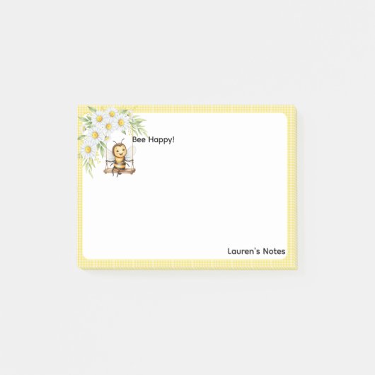 Post-it® Cute "Bee happy" Pesonalized (Devant)
