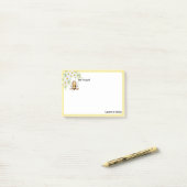 Post-it® Cute "Bee happy" Pesonalized (Sur un bureau)