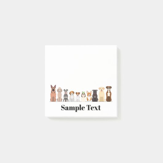 Post-it® cute big&small dogs design post it (Devant)