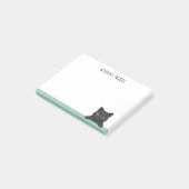 Post-it® Cute Black Cat Peeking Mint Personalized (Incliné)