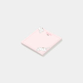 Post-it® Cute Blanc Chat Kitten Kitty Rose Nom de la fille (Incliné)