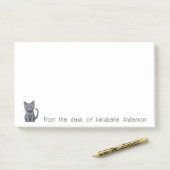 Post-it® Cute Bleu Russe Chat Personnaliser les notes (Sur un bureau)