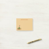 Post-it® Cute Bobcat sur cactus (Sur un bureau)