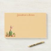Post-it® Cute Bobcat sur cactus (Sur un bureau)