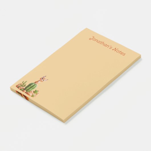 Post-it® Cute Bobcat sur cactus (Incliné)