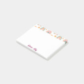 Post-it® Cute Boho Rainbow Motif Nom personnalisé (Incliné)
