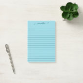 Post-it® Cute Bow Signature Name Dark Teal Lines (Bureau)
