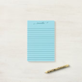 Post-it® Cute Bow Signature Name Dark Teal Lines (Sur un bureau)