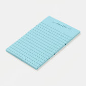 Post-it® Cute Bow Signature Name Dark Teal Lines (Incliné)