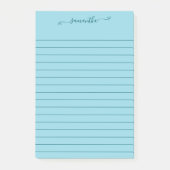 Post-it® Cute Bow Signature Name Dark Teal Lines (Devant)