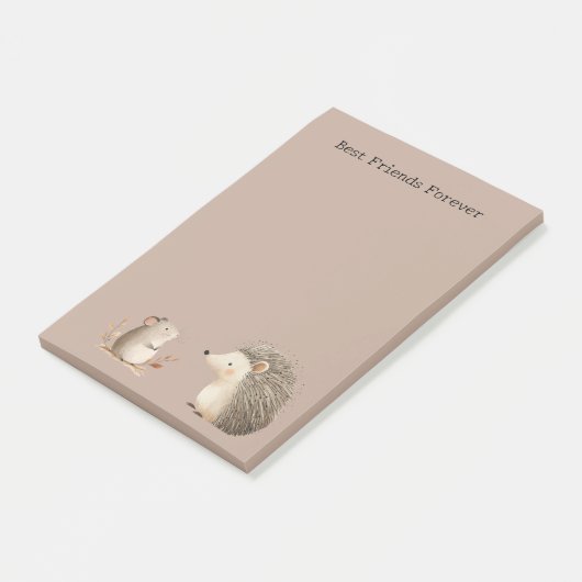 Post-it® Cute Brown Cream Hedgehog Mouse Appreciation (Incliné)