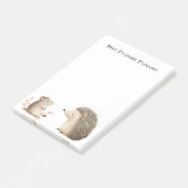 Post-it® Cute Brown Cream Hérisson Souris Meilleurs amis (Incliné)