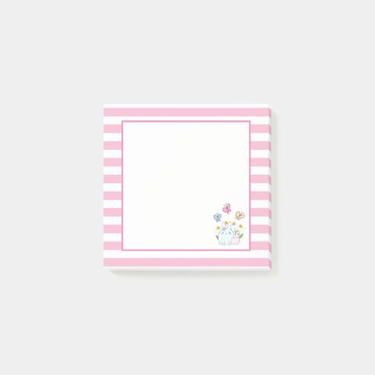 Post-it® Cute Bunnies avec marguerites de printemps et papi (Devant)