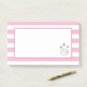 Post-it® Cute Bunnies avec marguerites de printemps et papi (Sur un bureau)