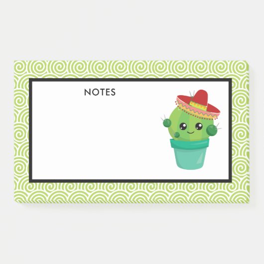 Post-it® Cute Cactus dans le Sombrero (Devant)