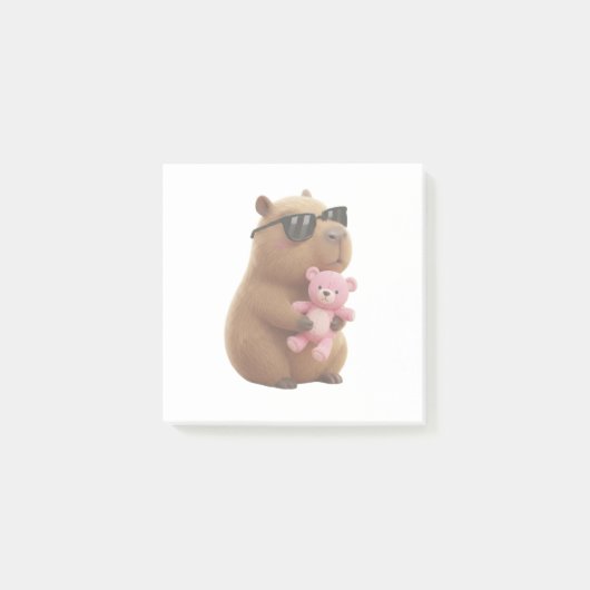 Post-it® Cute Capybara Hugging Teddy Bear Post-it Notes (Devant)