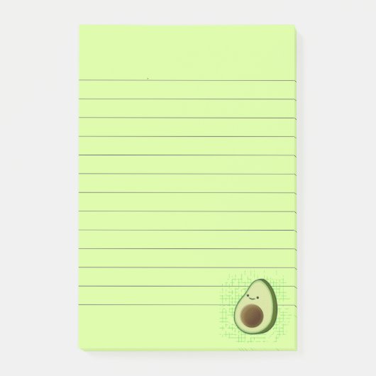 Post-it® Cute Cartoon Avocado Arrière - plan désorganisé (Devant)