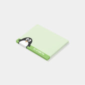 Post-it® Cute Cartoon Penguin - Custom Name Green (Incliné)