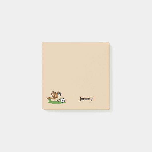 Post-it® Cute Cartoon Sparrow Playing Soccer | Personalize (Devant)